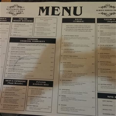 shalimar fremont ca menu.